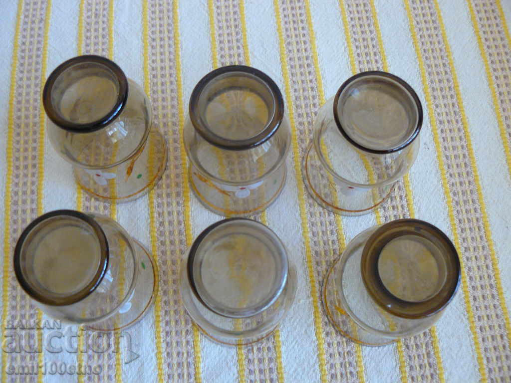 Set of 6 cups for brandy hand-painted decoration - 5 Set of 6 cups for brandy hand-painted decoration - 5