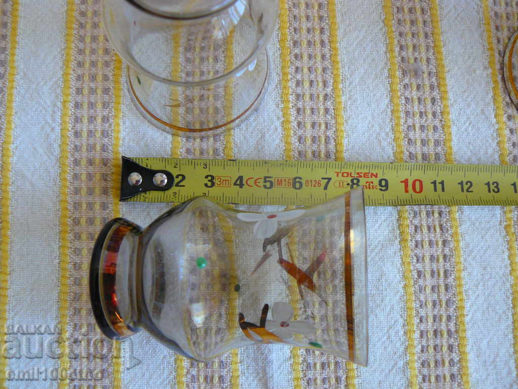 Set of 6 cups for brandy hand-painted decoration - 7 Set of 6 cups for brandy hand-painted decoration - 7