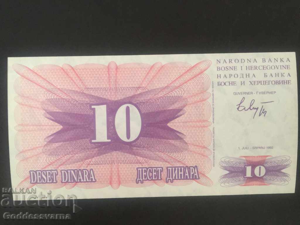 Bosnia Herzegovina 10 Dinara 1992 Pick 11 Ref 9501 with price 3.50 BGN | € 1.79 Bosnia Herzegovina 10 Dinara 1992 Pick 11 Ref 9501 with price 3.50 BGN | € 1.79