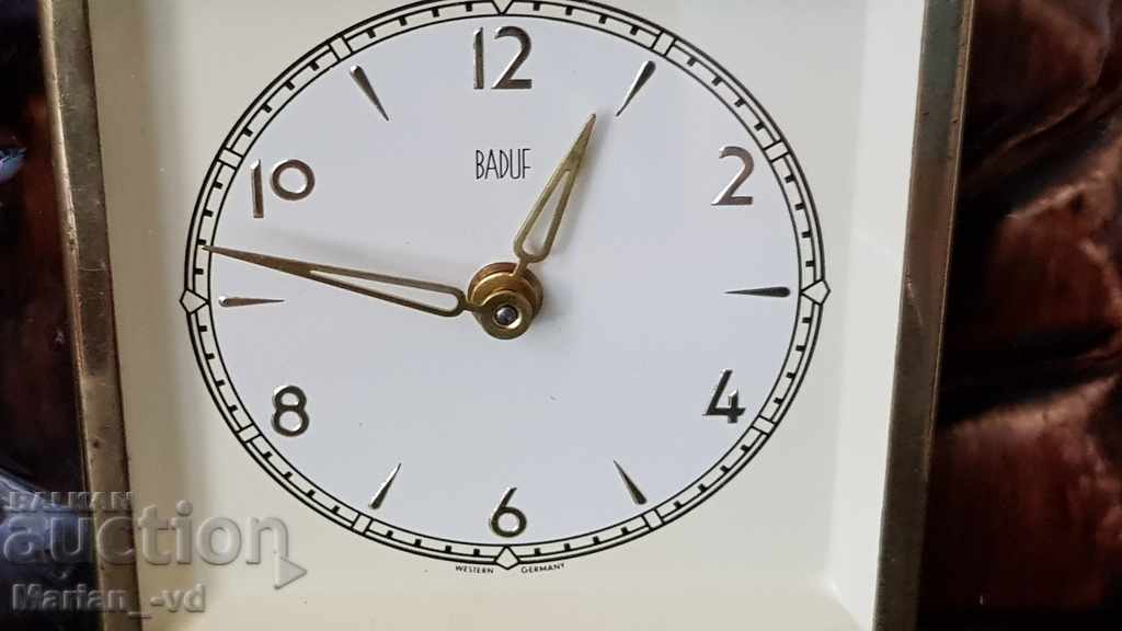 Auction OLD PORCELAIN MECHANICAL DESKTOP CLOCK BADUF Auction OLD PORCELAIN MECHANICAL DESKTOP CLOCK BADUF