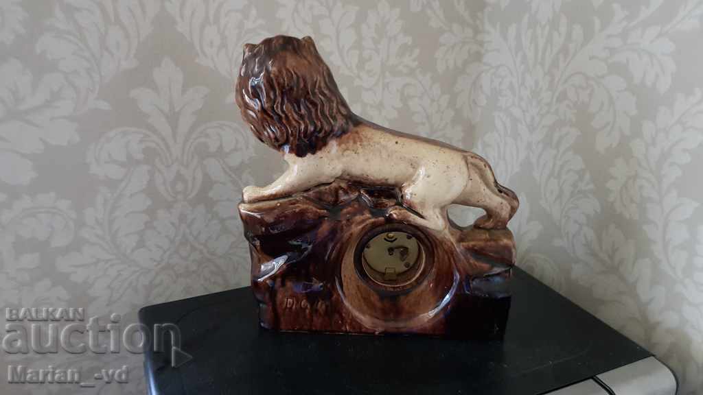 OLD PORCELAIN MECHANICAL DESKTOP CLOCK BADUF - 5 OLD PORCELAIN MECHANICAL DESKTOP CLOCK BADUF - 5