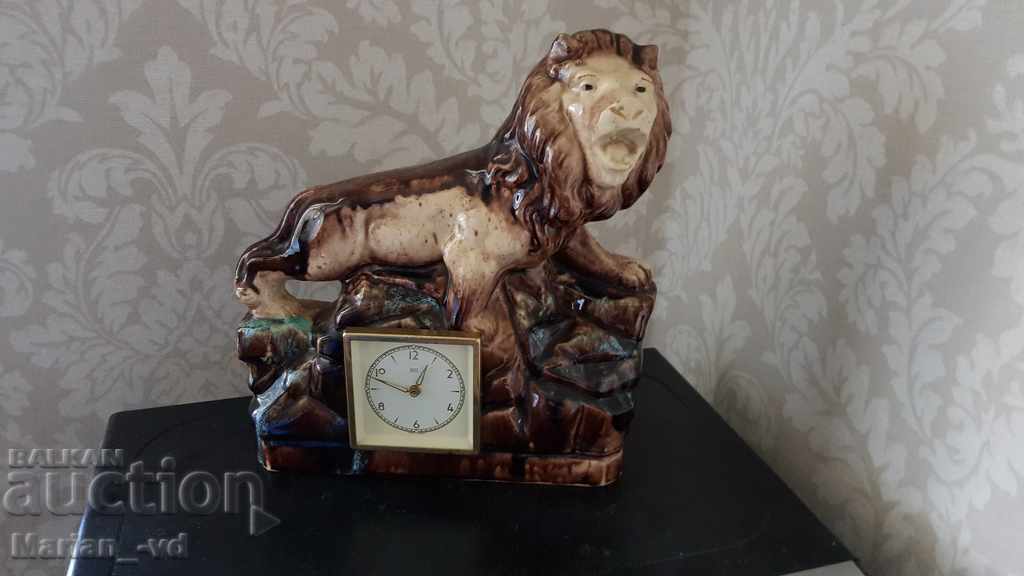 OLD PORCELAIN MECHANICAL DESKTOP CLOCK BADUF - 7 OLD PORCELAIN MECHANICAL DESKTOP CLOCK BADUF - 7