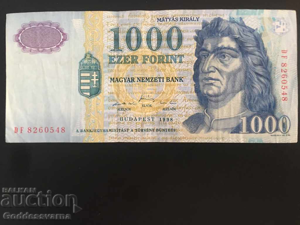 Ουγγαρία 1000 Forint 1998 Διαλέξτε 180 Ref 0548