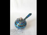 Silver enamel spice bowl