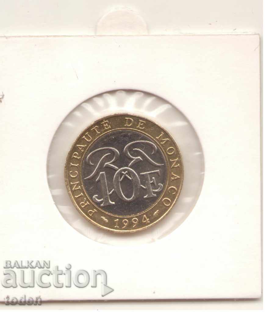 ++Monaco-10 Francs-1994-KM# 163-Rainier III ++Monaco-10 Francs-1994-KM# 163-Rainier III
