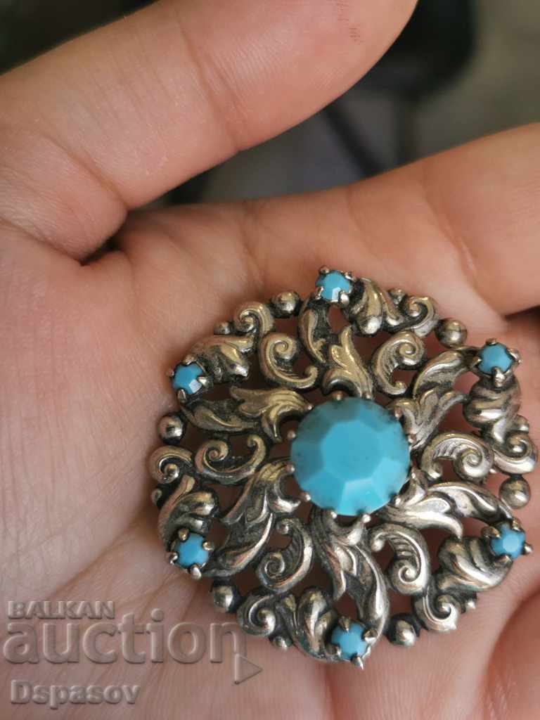 Brooch with Blue Stones