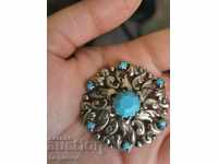 Brooch with Blue Stones