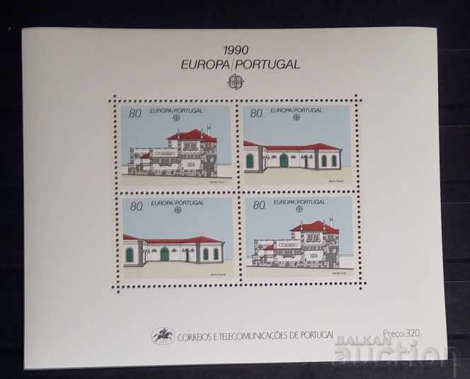 Portugal 1990 Block Europe CEPT Buildings MNH