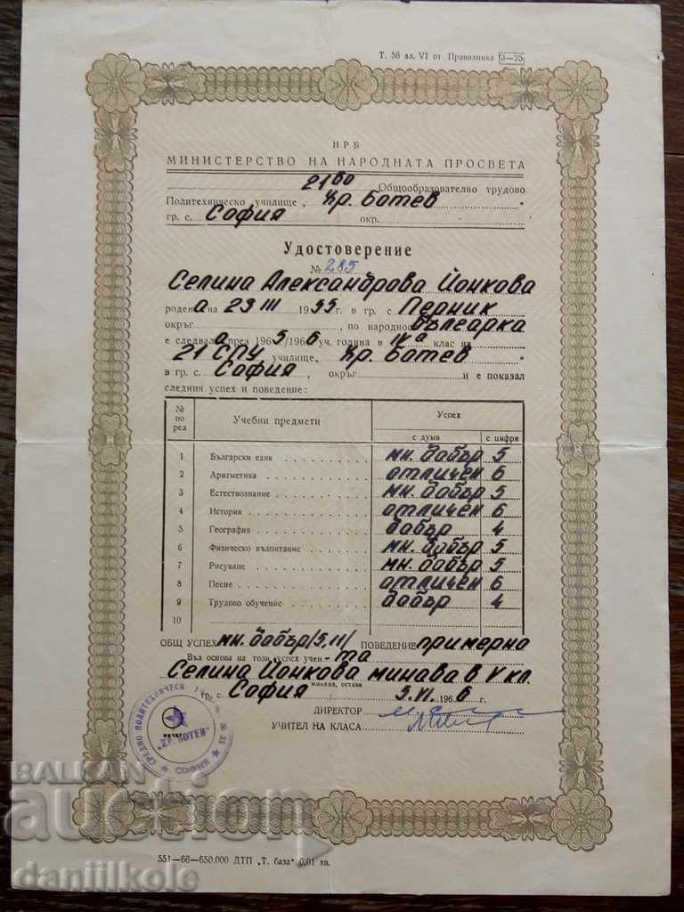 * $ * Y * $ * OLD CERTIFICATE - 1966 * $ * Y * $ * with price 3.90 BGN | € 1.99 * $ * Y * $ * OLD CERTIFICATE - 1966 * $ * Y * $ * with price 3.90 BGN | € 1.99