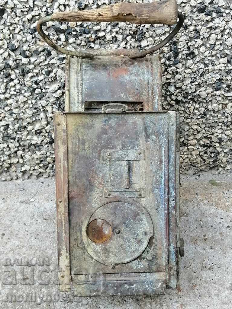 Old army hand-portable brass lantern, lamp - 6 Old army hand-portable brass lantern, lamp - 6