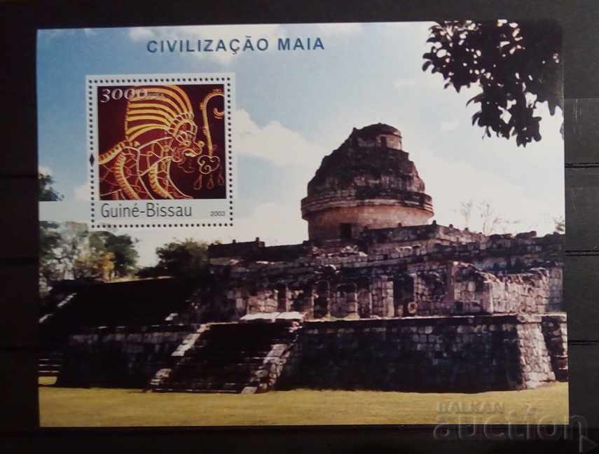 Guineea-Bissau 2003 Maya Istorie / Civilizație Bloc 10 € MNH