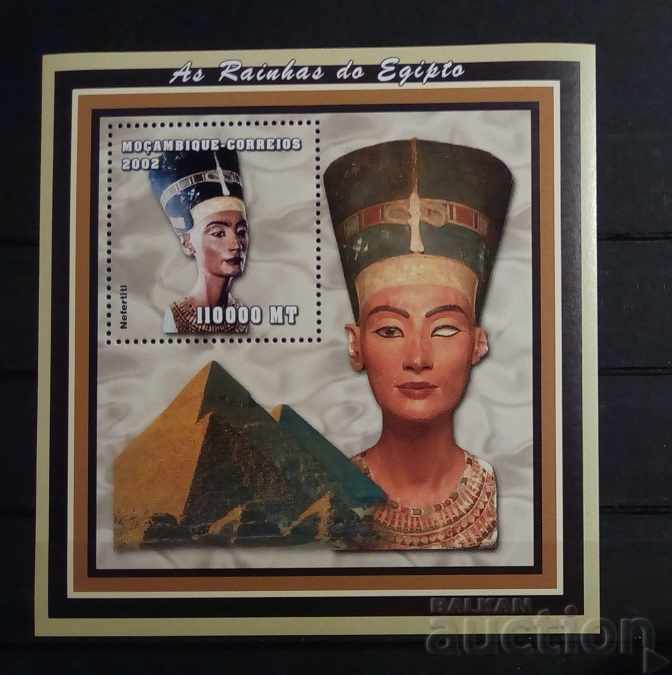 Μοζαμβίκη 2002 Ιστορία / Αίγυπτος / Nefertiti Block 12 € MNH