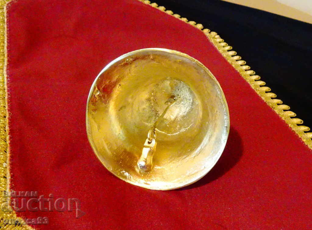 Hunting bronze bell with a hunter and dog figure - 6