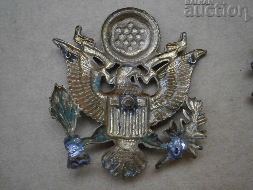 Auction EMBLEM sign edelweiss officer cockade USA WW2 WWII LOT Auction EMBLEM sign edelweiss officer cockade USA WW2 WWII LOT