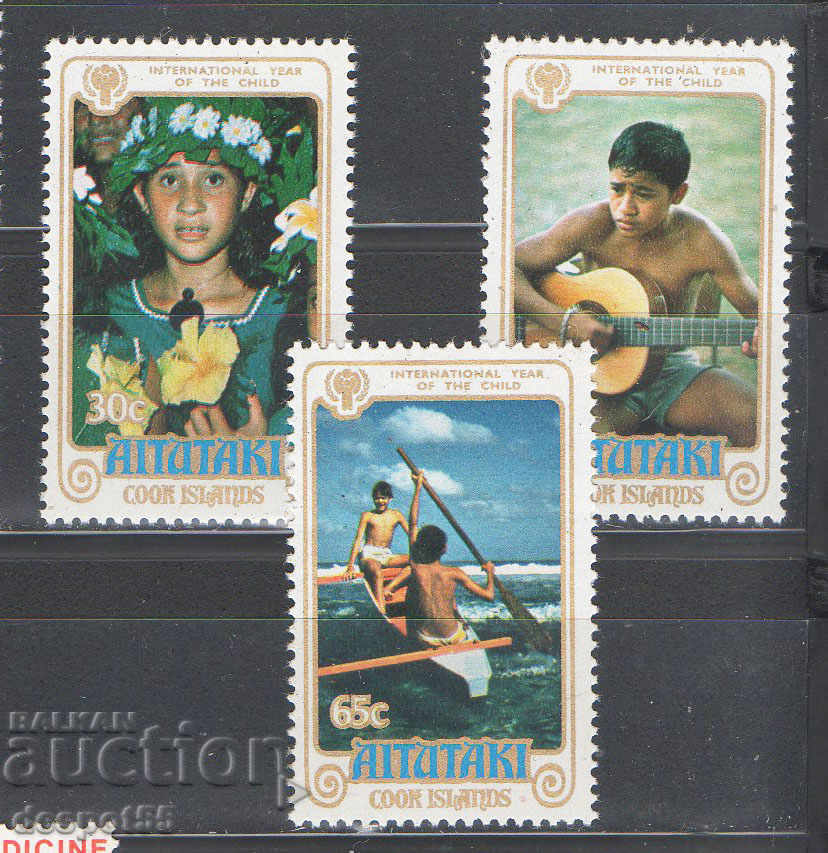 1979. Aitutaki. Anul internațional al copilului + bloc.