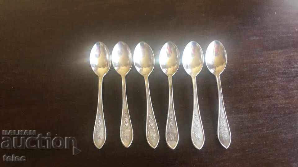 Set of 6 silver-plated teaspoons from the USSR with price 38.00 BGN | € 19.43