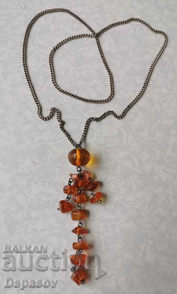 Necklace Necklace with Baltic Amber Tassel Pendant
