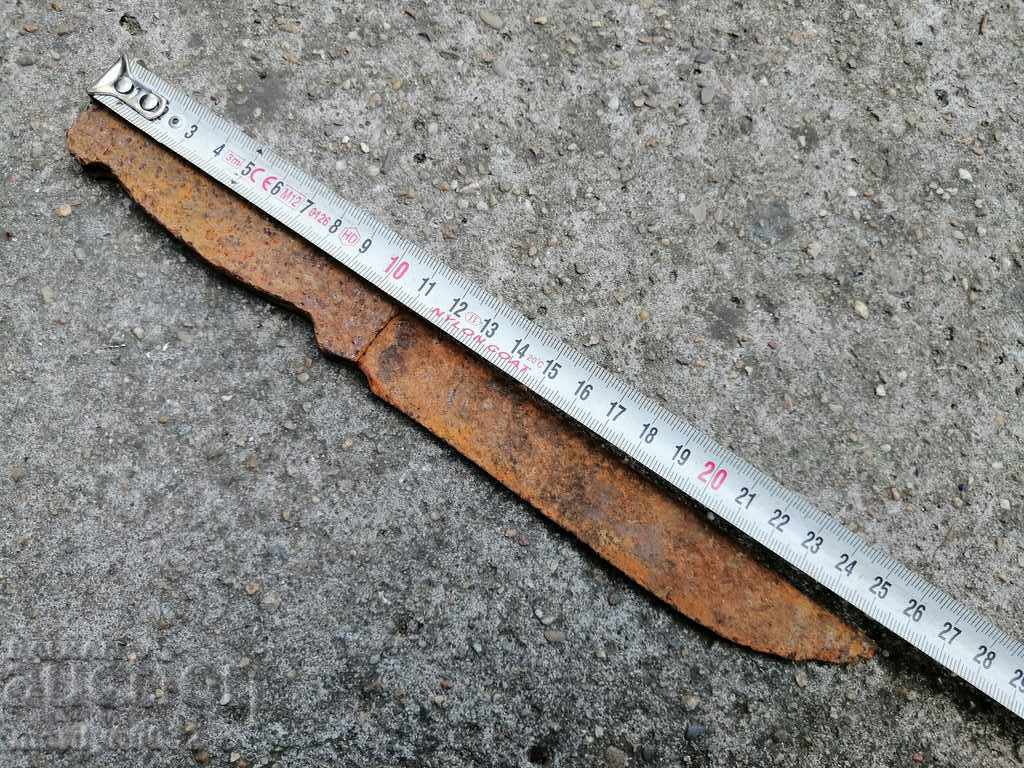 Auction Old knife without guard, iron handle and blade Auction Old knife without guard, iron handle and blade