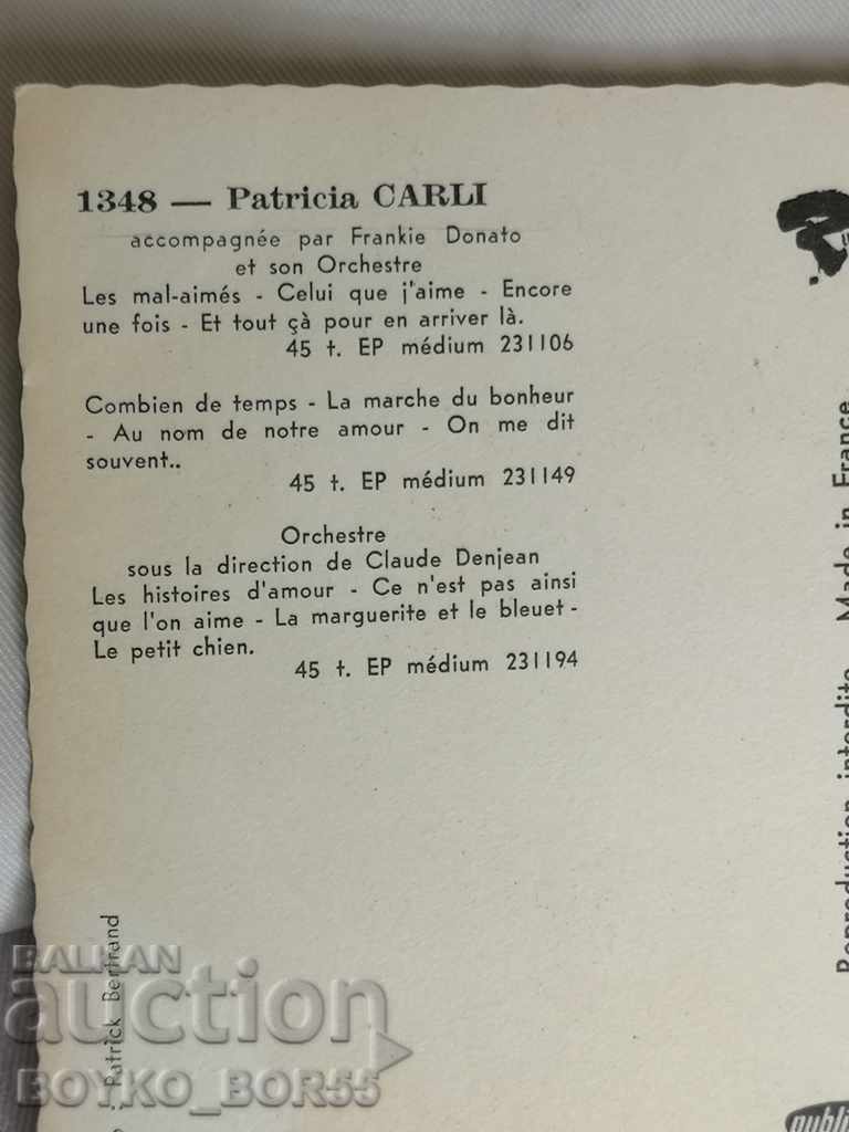 Autographed photo of Singer Patricia Carly with price 65.00 BGN | € 33.23 Autographed photo of Singer Patricia Carly with price 65.00 BGN | € 33.23