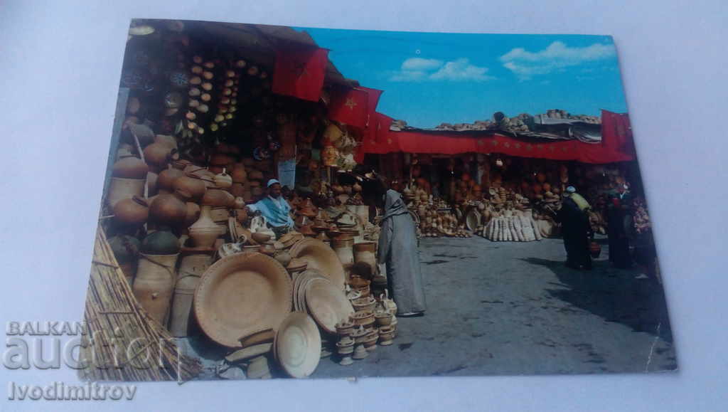 Carte poștală Marrakech Marche des Poteries 1975
