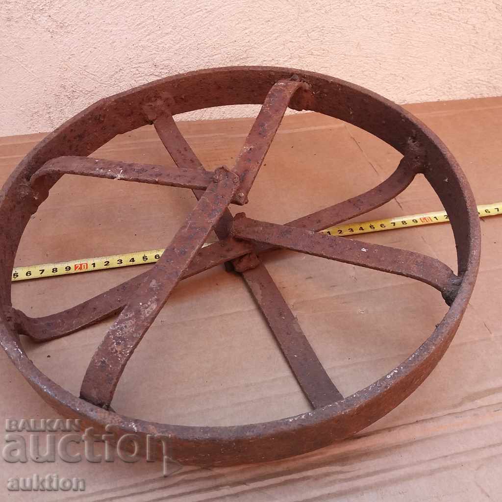 Auction MASSIVE FORGED WHEEL FROM TROLLEY, TROLLEY, PLOW Auction MASSIVE FORGED WHEEL FROM TROLLEY, TROLLEY, PLOW