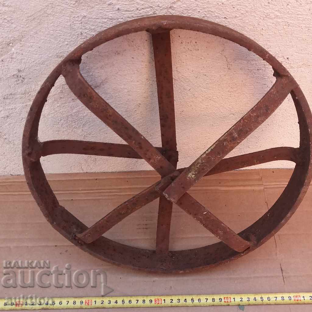 MASSIVE FORGED WHEEL FROM TROLLEY, TROLLEY, PLOW - 7 MASSIVE FORGED WHEEL FROM TROLLEY, TROLLEY, PLOW - 7