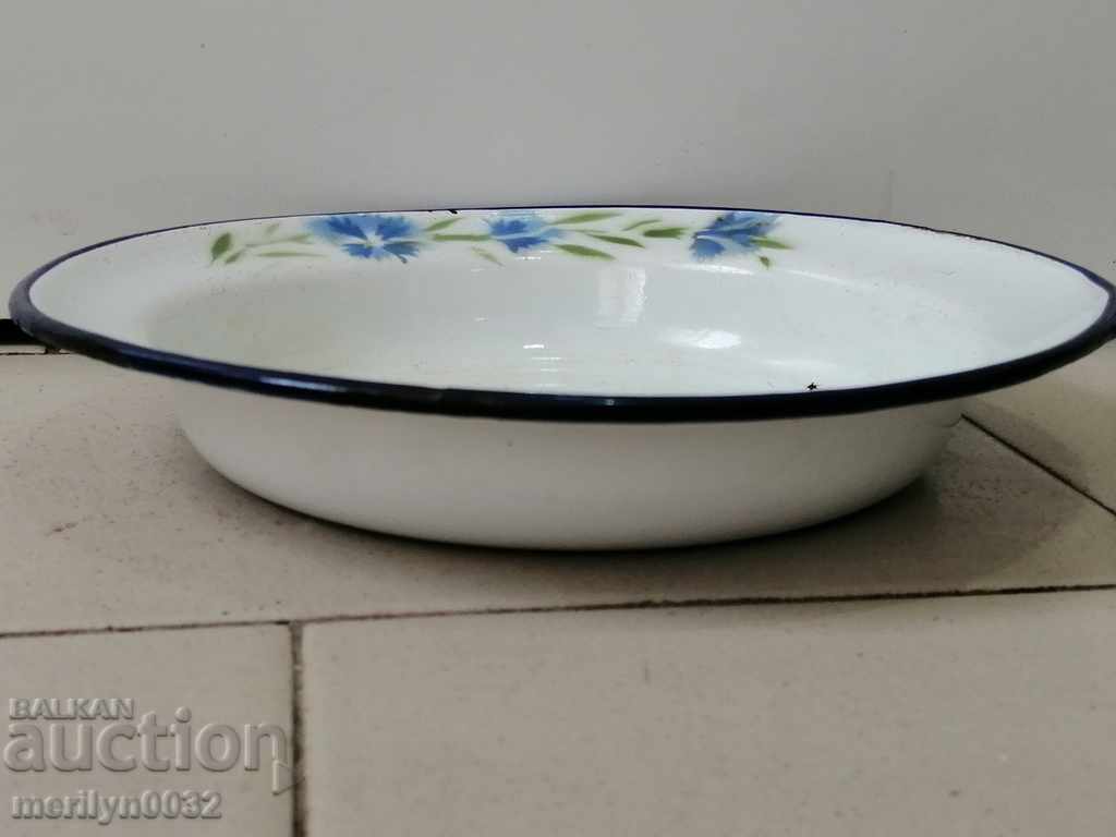 Enameled dish, enamel bowl, bowl, wounded soup - 6