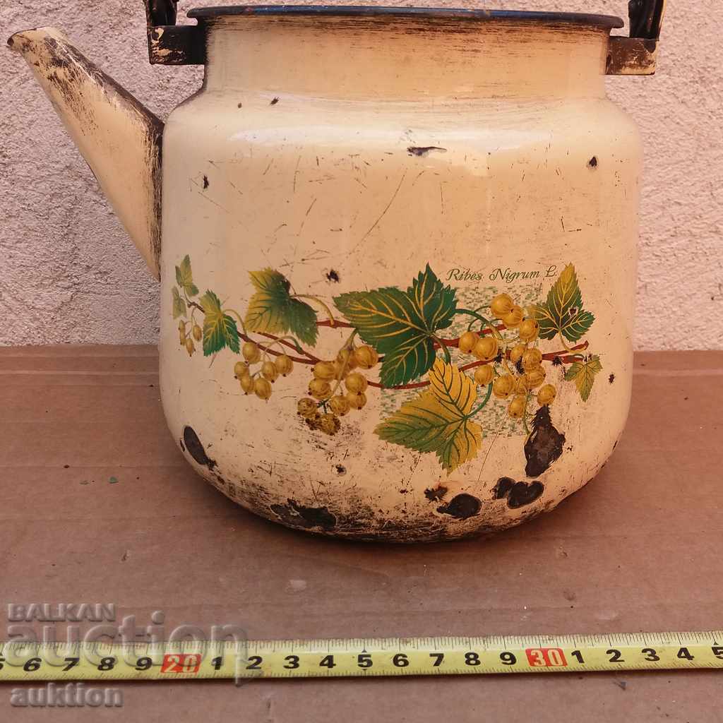 OLD SOC. ENAMELED TEAPOT WITH MARKING with price 2.39 BGN | € 1.22 OLD SOC. ENAMELED TEAPOT WITH MARKING with price 2.39 BGN | € 1.22