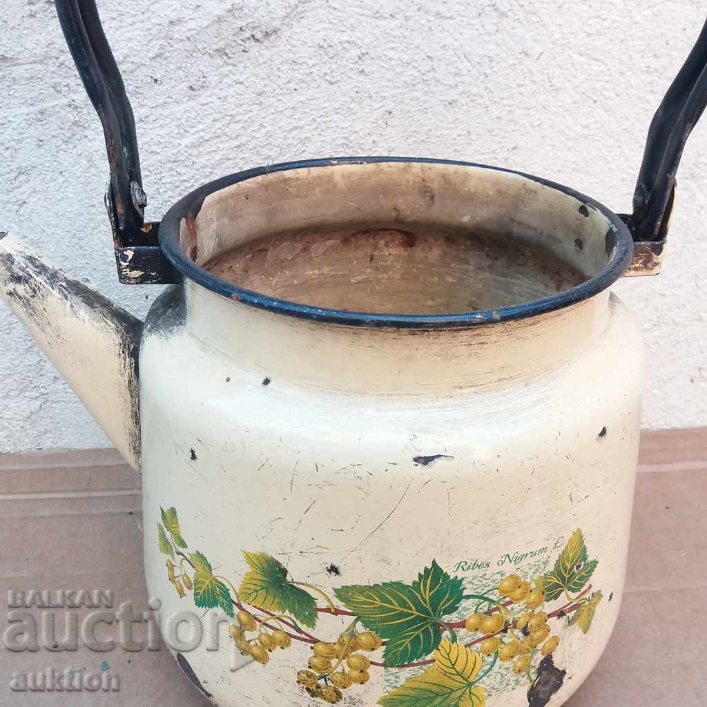 Auction OLD SOC. ENAMELED TEAPOT WITH MARKING Auction OLD SOC. ENAMELED TEAPOT WITH MARKING