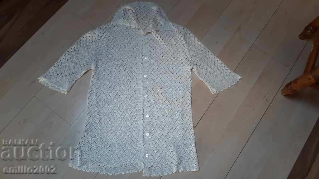 Silk blouse hand knitting