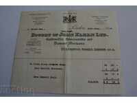 1938 INVOICE RECEIPT RING WITH DIAMOND DOCUMENT CARD