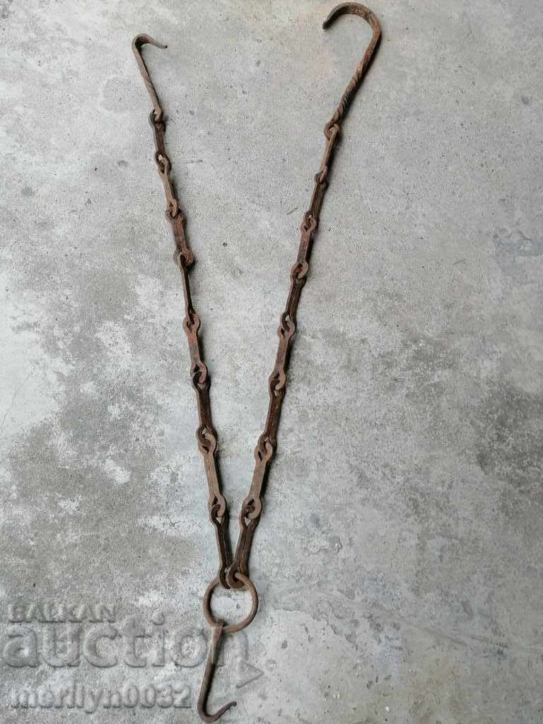 Old forged chain with hook, hearth for hearth chain hook with price 49.50 BGN | € 25.31 Old forged chain with hook, hearth for hearth chain hook with price 49.50 BGN | € 25.31