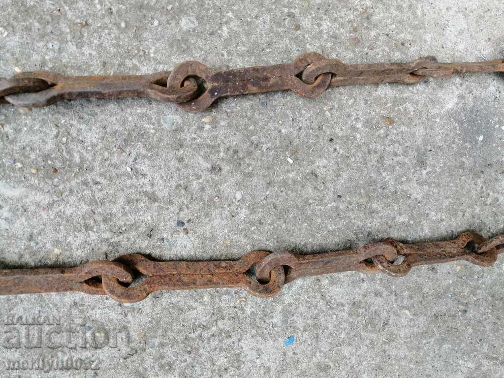 Old forged chain with hook, hearth for hearth chain hook - 6 Old forged chain with hook, hearth for hearth chain hook - 6