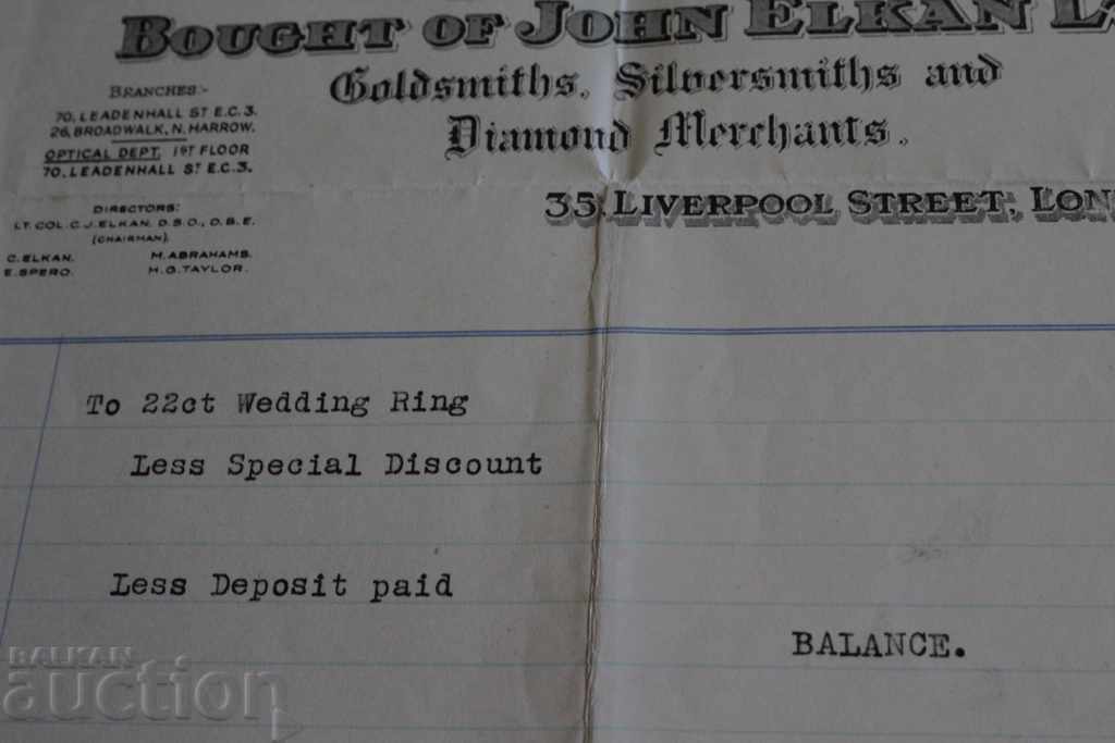 1939 INVOICE RECEIPT RING DOCUMENT 22 DIES DIAMOND with price 35.00 BGN | € 17.90 1939 INVOICE RECEIPT RING DOCUMENT 22 DIES DIAMOND with price 35.00 BGN | € 17.90