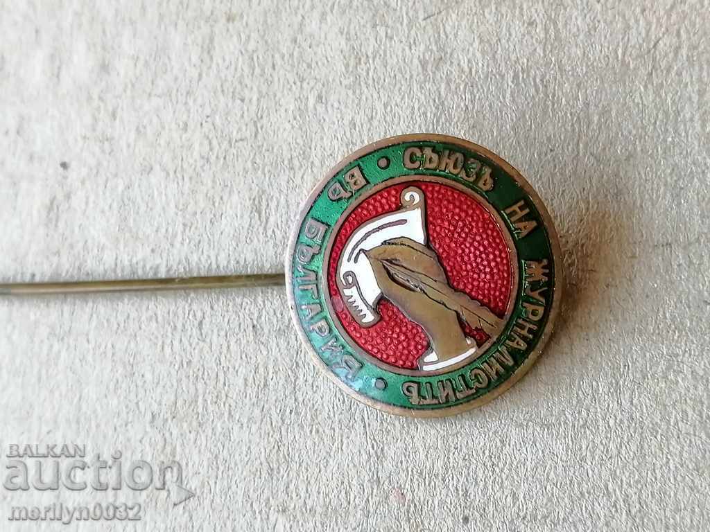 Royal sign enamel Union of Journalists badge medal order - 6 Royal sign enamel Union of Journalists badge medal order - 6