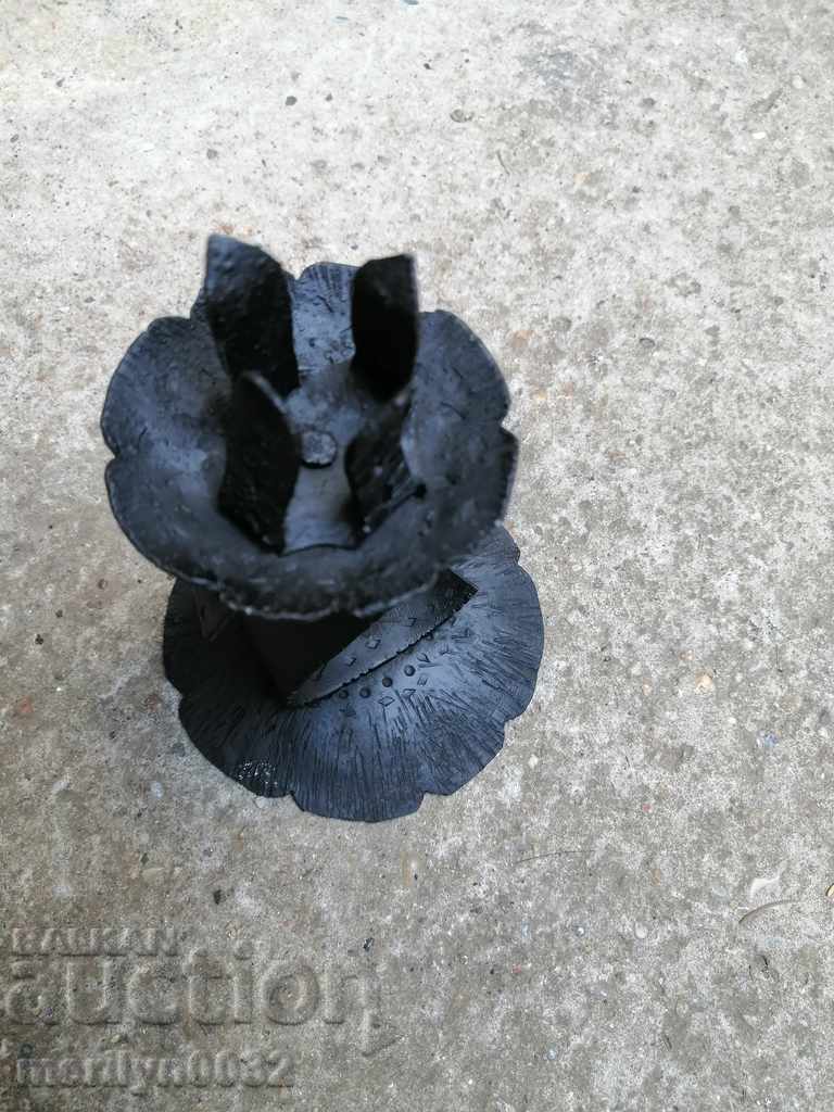 Auction Old forged candlestick, candle Auction Old forged candlestick, candle