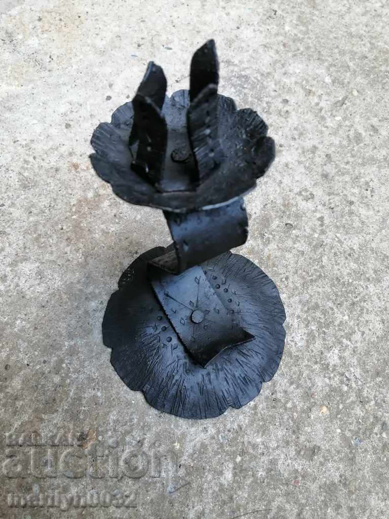 Old forged candlestick, candle - 5 Old forged candlestick, candle - 5