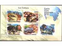 Чисти марки мал. лист Фауна Костенурки 2011 Коморски острови