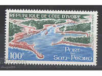 1971. Ivory Coast. The port of San Pedro.