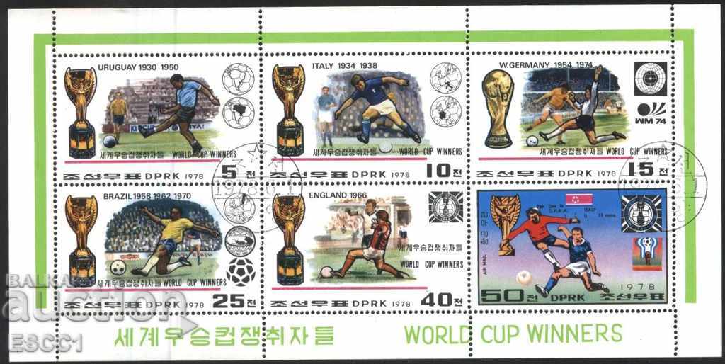 Клеймовани марки в лист Спорт Футбол 1978 от Северна Корея