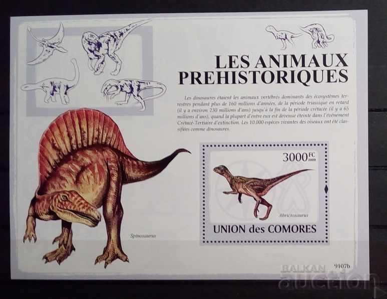 Comore 2009 Fauna / Animale / Dinozauri Bloc 12 € MNH