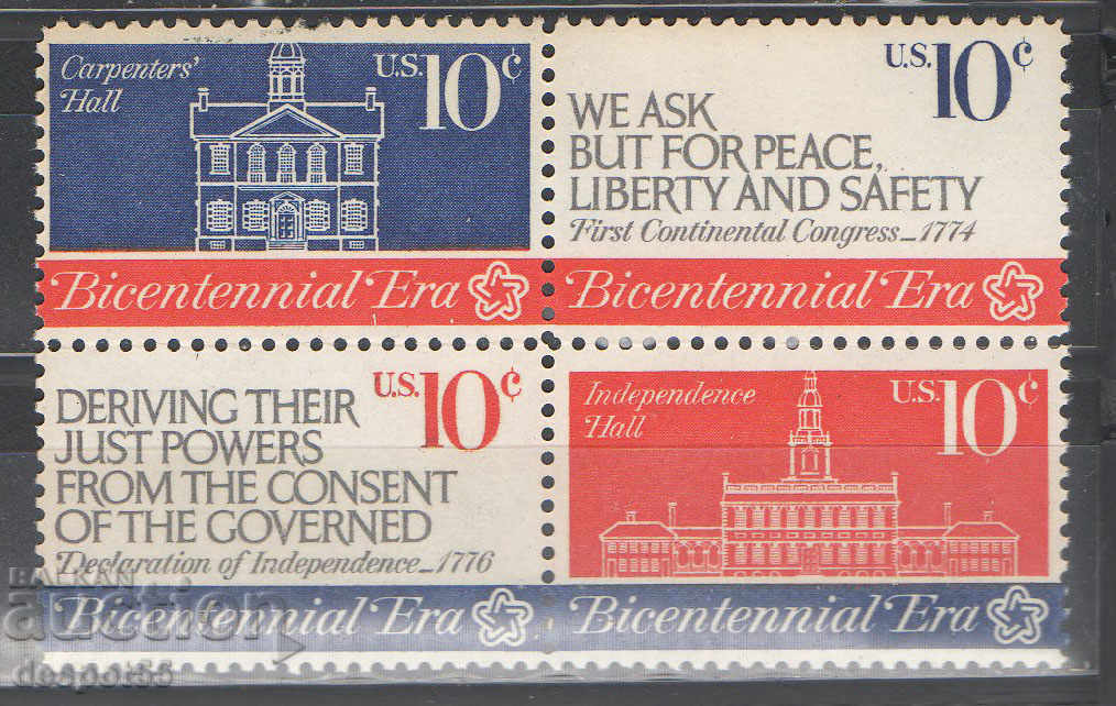 1974. USA. 200 years since the First Continental Congress. Block.