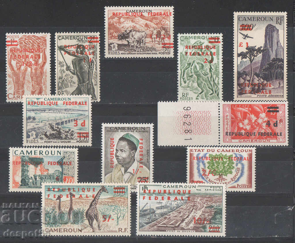 1961-62. Cameroon. Issues from 1956 and 1960. Overprints.