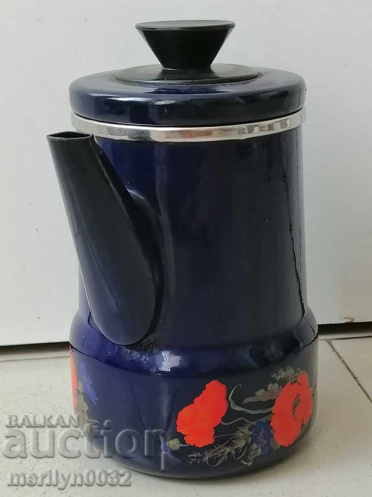 Delivery of Old enameled teapot, coffee maker, kettle Delivery of Old enameled teapot, coffee maker, kettle