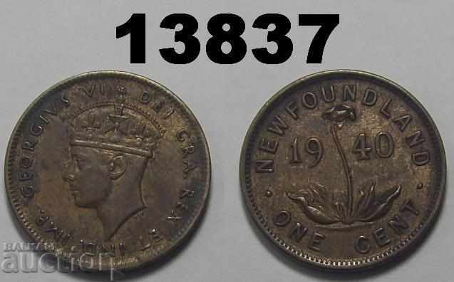 Нюфаундленд 1 цент 1940 монета