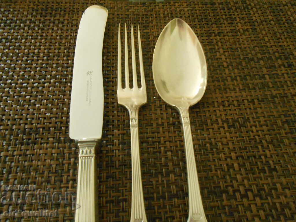 Auction Original UTENSILS, 18 pieces silver plated, Germany, with LION Auction Original UTENSILS, 18 pieces silver plated, Germany, with LION