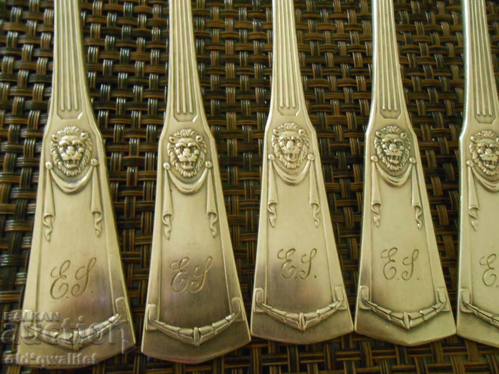 Original UTENSILS, 18 pieces silver plated, Germany, with LION - 6 Original UTENSILS, 18 pieces silver plated, Germany, with LION - 6