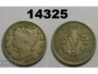 САЩ 5 цента 1912 монета Liberty nickel
