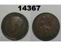 Великобритания 1 пени 1915 монета