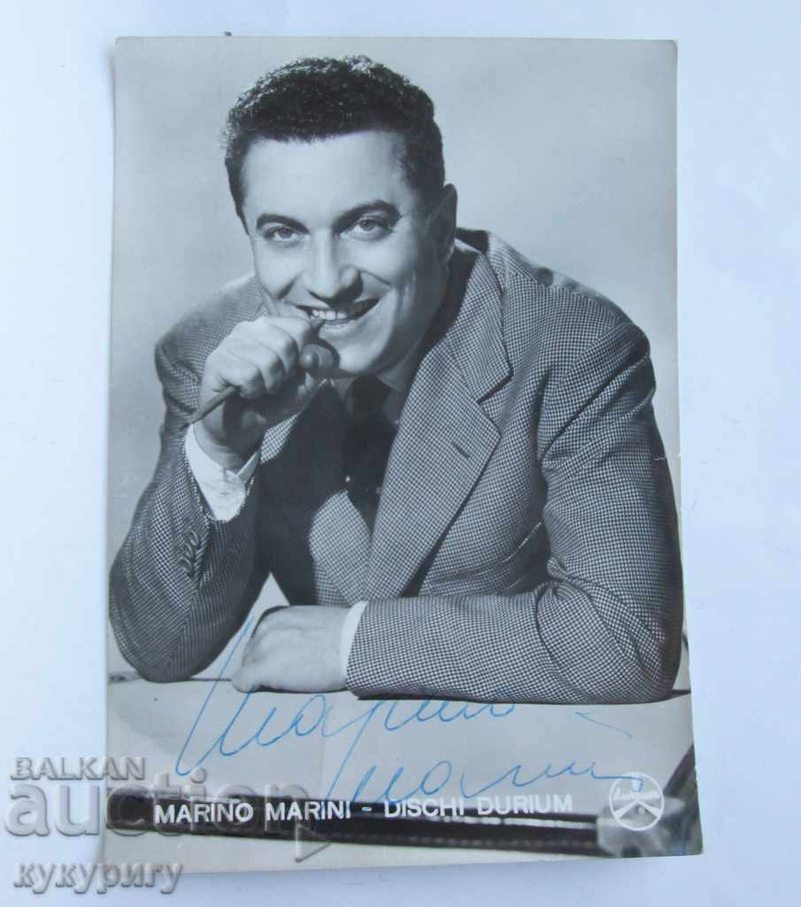 Autograf de MARINO MARINI Italia la sfârșitul anilor '50